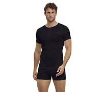 FALKE Men's Warm Round Neck M S/s Ts Functional Yarn Quick Dry 1 Piece Base Layer Top, Black 3000, S