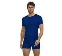 FALKE Men's Warm Round Neck M S/S TS Functional Yarn Quick Dry 1 Piece Base Layer Top, Blue (Yve 6714) - New - eco-Friendly, XL