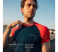 FALKE Men's Warm Round Neck M S/s Ts Functional Yarn Quick Dry 1 Piece Base Layer Top, Green Holly 7385, L