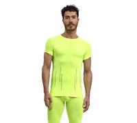 FALKE Men's Warm Round Neck M S/s Ts Functional Yarn Quick Dry 1 Piece Base Layer Top, Yellow Lightning 1690 Trend, M