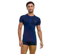 FALKE Men's Warm Round Neck M S/s Ts Functional Yarn Quick Dry 1 Piece Base Layer Top, Blue Space 6116, XL