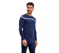 FALKE Men's Warm Round Neck M L/s Sh Functional Yarn Quick Dry 1 Piece Base Layer Top, Blue Space 6116 Trend, XL