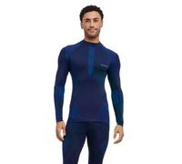 FALKE Men's Warm Turtleneck M L/s Sh Functional Yarn Quick Dry 1 Piece Base Layer Top, Blue Space 6116, XL