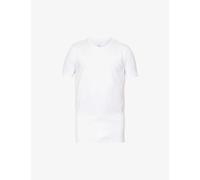 Falke Mens White Regular-fit Crewneck Stretch-cotton T-shirt Pack of Two Xl