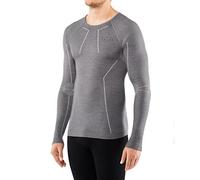 FALKE Men's Wool Tech. Base Layer Top, Thermal, Grey (Grey-Heather 3757), L (1 Piece)