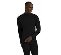 FALKE Men's Wool-Tech High Zip Neck M L/s Sh Functional Yarn Quick Dry 1 Piece Base Layer Top, Black 3000, XL