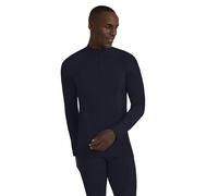 FALKE Men's Wool-Tech High Zip Neck M L/s Sh Functional Yarn Quick Dry 1 Piece Base Layer Top, Blue Space 6116, M