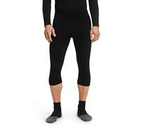 FALKE Men's Wool-Tech Light 3/4 M Ti Functional Yarn Quick Dry 1 Piece Base Layer Bottom, Black 3000, XXL