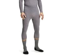 FALKE Men's Wool-Tech Light 3/4 M Ti Functional Yarn Quick Dry 1 Piece Base Layer Bottom, Grey Grey-Heather 3757, XL