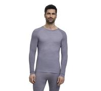 FALKE Men's Wool-Tech Light Round Neck M L/s Sh Functional Yarn Quick Dry 1 Piece Base Layer Top, Grey Grey-Heather 3757, L