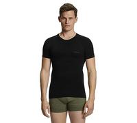 FALKE Men's Wool-Tech Light Round Neck M S/s Ts Functional Yarn Quick Dry Base Layer Top 1 Piece, Black 3000, S