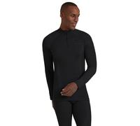 Falke Mens Wool Tech Long Sleeve Zip Shirt - Black