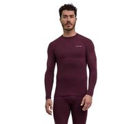 FALKE Men's Wool-Tech Protective M L/s Sh Wool Functional Yarn Quick Dry 1 Piece Base Layer Top, Red Barolo 8526, XXL