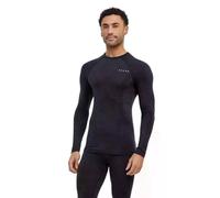 Falke - Men's Wool-Tech Round Neck Base Layer Top - Functional Yarn, Quick-Dry - Black S