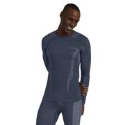 FALKE Men's Wool-Tech Round Neck M L/s Sh Functional Yarn Quick Dry 1 Piece Base Layer Top, Blue Capitain 6751, M