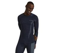 FALKE Men's Wool-Tech Round Neck M L/s Sh Functional Yarn Quick Dry 1 Piece Base Layer Top, Blue Space 6116, S