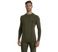 FALKE Men's Wool-Tech Round Neck M L/s Sh Functional Yarn Quick Dry 1 Piece Base Layer Top, Green Olive 7830, S