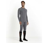 FALKE Men's Wool-Tech Round Neck M L/s Sh Functional Yarn Quick Dry 1 Piece Base Layer Top, Grey Grey-Heather 3757, S