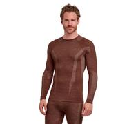 Falke Men's Wool-Tech Round Neck M L/s Sh Functional Yarn Quick Dry Base Layer Top 1 Piece, Brown Chestnut 5534, L