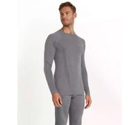 FALKE Men's Wool-Tech Round Neck M L/s Sh Functional Yarn Quick Dry Base Layer Top 1 Piece, Grey Grey-Heather 3757, S
