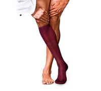 FALKE Men's No. 10 M Kh Cotton Long Plain 1 Pair Knee-High Socks, Red Barolo 8596, 7-8