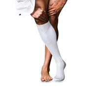 FALKE Men's No. 10 M Kh Cotton Long Plain 1 Pair Knee-High Socks, White 2000, 8.5-9.5