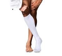FALKE Men's No. 9 M Kh Cotton Long Plain 1 Pair Knee-High Socks, White 2000, 8.5-9.5