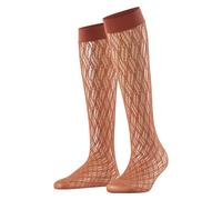 FALKE Women's Pure Shore W Kh Sheer Patterned Knee-High Socks 1 pair, Pink Rosewood 5225, 2.5-5