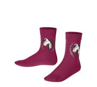 FALKE Unisex Kids Horse K So Cotton Patterned 1 Pair Socks, Purple Fuchsia 8856, 12-2.5