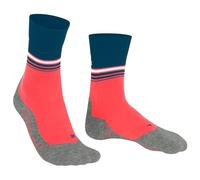 FALKE Men's RU4 Endurance Cool M So Functional Yarn Anti-Blister 1 Pair Running Socks, Red Neon 8584 Stripe, 8-9