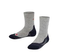 FALKE Unisex Kids RU4 K So Cotton Anti-Blister Running Socks 1 Pair, Grey Lightgrey 3406, 9-11.5