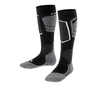FALKE Unisex Kids SK4 Advanced K Kh Wool Warm Thin Skiing Socks 1 Pair, Black-Mix 3010, 3-5