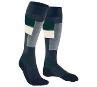 FALKE Men's SK4 Advanced M Kh Wool Functional Yarn Warm Thin 1 Pair Skiing Socks, Blue Space 6116 Trend, 9.5-10.5