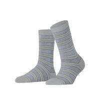 FALKE Women's Stripe Uniform W So Cotton Patterned 1 Pair Socks, Grey Silver 3203, 2.5-5