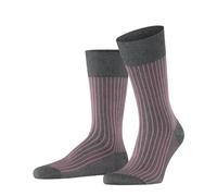 FALKE Men's Oxford Stripe M So Cotton Patterned 1 Pair Socks, Grey Steel Melange 3165, 5.5-6.5