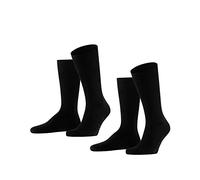 FALKE Thin Reinforced Soft Flat Seam For Pressure-Free Toes Plain Classic Elegant Dress Casual Business Looks Multipack 2 Pairs
