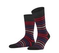 FALKE Men's Tinted Stripe M So Wool Cotton Patterned Socks 1 Pair, Red Barolo 8597, 8.5-11