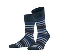 FALKE Men's Tinted Stripe M So Wool Cotton Patterned 1 Pair Socks, Blue Dark Navy 6371, 8.5-11