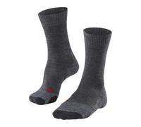 FALKE Men's TK2 Explore M So Wool Thick Anti-Blister 1 Pair Hiking Socks, Grey Asphalt Melange 3180-O, 9.5-10.5
