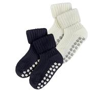FALKE Unisex Baby Catspads Multipack B Hp Soft Grips On Sole 2 Pairs Grip socks, Multicolor Navy Blue White 0010, 1-6 months