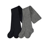 FALKE Unisex Baby Family Multipack B Ti Cotton Plain Tights 2 Pairs, Multicolored Grey Blue Mix 0010, 6-12 months