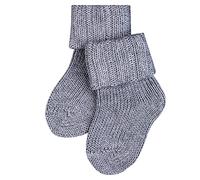 FALKE Unisex Baby Flausch B SO Cotton Wool Plain 1 Pair Socks, Grey (Light Grey 3400), 6-12 months