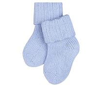 FALKE Unisex Baby Flausch B So Wool Cotton Plain 1 Pair Socks, Blue Crystal 6290, 1-6 months