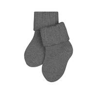 FALKE Unisex Baby Flausch B SO Wool Cotton Plain 1 Pair Socks, Grey (Light Grey Melange 3390), 12-18 months