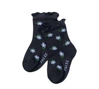 FALKE Unisex Baby Little Ditsy Flowers B So Cotton Patterned 1 Pair Socks, Blue Space 6116, 6-12 months