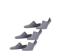 FALKE Unisex Cool Kick Invisible Multipack U In Soft Breathable Quick Drying No-Show Plain Liner Socks 3 Pairs, Grey Light Melange 3775, 9.5-10.5
