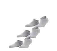 FALKE Unisex Cool Kick Sneaker Multipack U Sn Soft Breathable Quick Drying Low-Cut Plain 3 Pairs Trainer Socks, Grey Light Melange 3775, 4-5