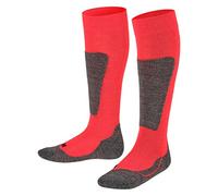 FALKE Unisex Kids Active Ski K Kh Wool Warm Thick 1 Pair Skiing Socks, Red Fire 8150, 6-8.5