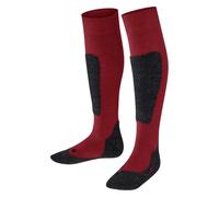 FALKE Unisex Kids Active Ski K Kh Wool Warm Thick 1 Pair Skiing Socks, Red Lipstick 8000, 3-5