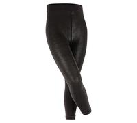 FALKE Unisex Kids Active Warm K Le Wool Thick Plain 1 Pair Leggings, Black 3000, 12-2.5